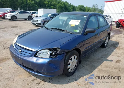 2003 Honda Civic Lx z USA, uszkodzony, nr VIN 1HGES16583L029131